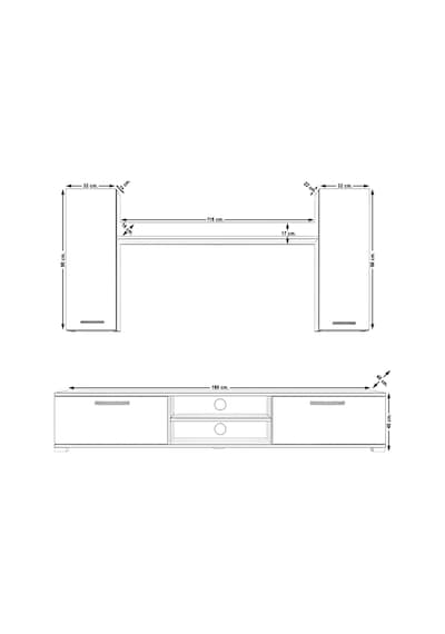 Decoraktiv Eko 5d Mdf Dvd Tv Ünitesi Tv Sehpası Pera - Antrasit