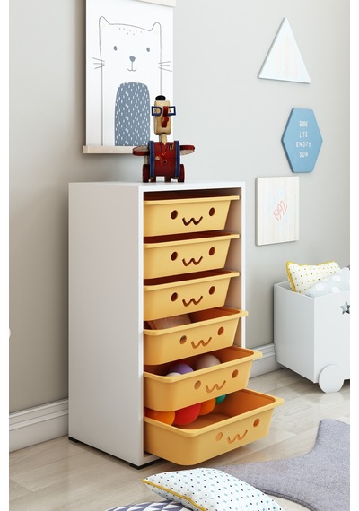 Kids 6 Sepetli Gülenyüzlü Oyuncak Dolabı Organizeri Oyuncak Kutusu Oyuncak Box Beyaz-sarı Kids 6 Sepetli Gülenyüzlü Oyuncak Dolabı Organizeri Oyuncak Kutusu Oyuncak Box Beyaz-sarı