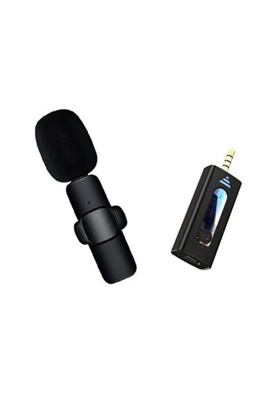 K35 Yaka Mikrofonu 3.5mm Jack Girişli Kablosuz Yaka Mikrofonu Wireless Aux Giriş Kamera Araç Hoparlör Telefon Ses Aktarımı