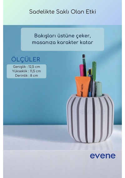 Kalemlik Masa Kalemliği Organizer Kalemlik Beyaz Renk Model 79 Çok Renkli