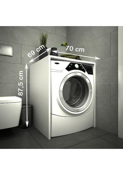 Erahome Mine Çamaşır Makinesi Alt Dolabı Kapaksız Beyaz (355914982) Beyaz