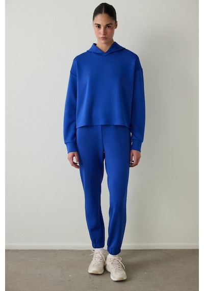 Penti Saks Silky Feel Kapüşonlu Slogan Baskılı Sweatshirt