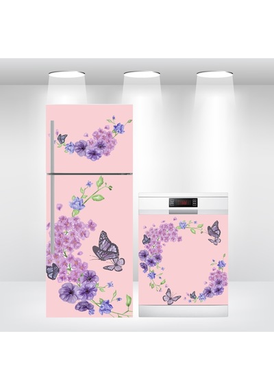 Buzdolabı Ve Bulaşık Makinesi Kapak Sticker Folyo Kaplama Kelebek (313021842)