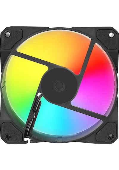 Evercool F12 38cfm 1200rpm 12cm Rainbow 3p+4p Molex Soketli Siyah Kasa Fanı