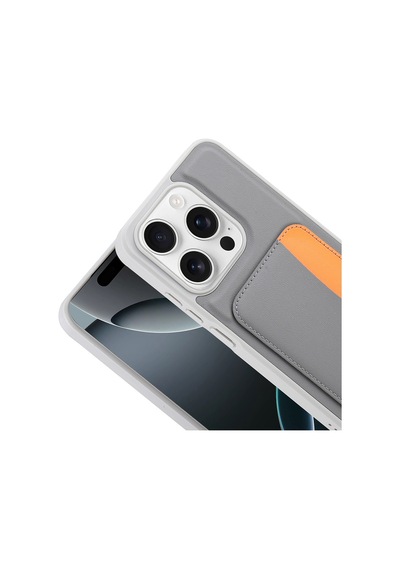 Xiaomi Redmi 15c Uyumlu Kartlıklı Süni Deri X-kart Cüzdan Silikon Kapak Koyu Gri