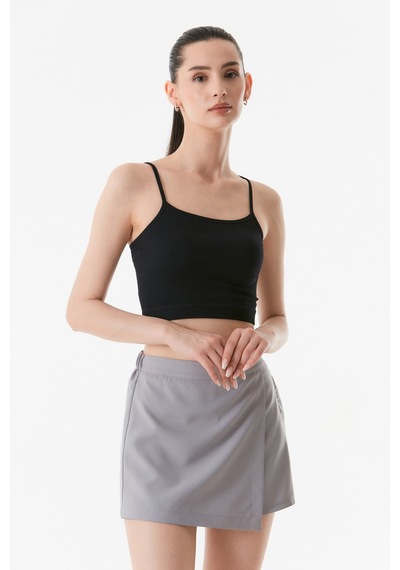 Fullamoda Fitilli İp Askılı Crop Büstiyer 24ygb650211071-siyah 24YGB650211071-Siyah