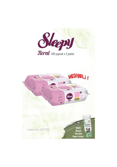 Sleepy 2'li Floral Kişisel Bakım Havlusu 100'lü ve Rosie Tekli