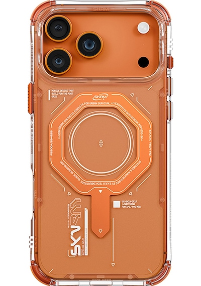 Apple Uyumlu iPhone 17 Pro Max Kılıf M-safe Şarj Özellikli Airbag Tasarımlı Magma Kapak Turuncu Turuncu