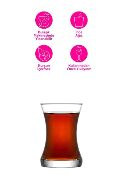 Lav Zen Cam Çay Bardağı 6 Kişilik 155 ml