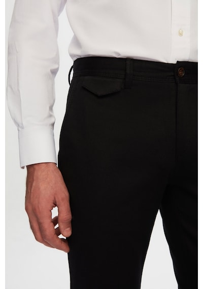 Twn Slim Fit Siyah Armürlü Chino Pantolon 6ecc3s208232m 001