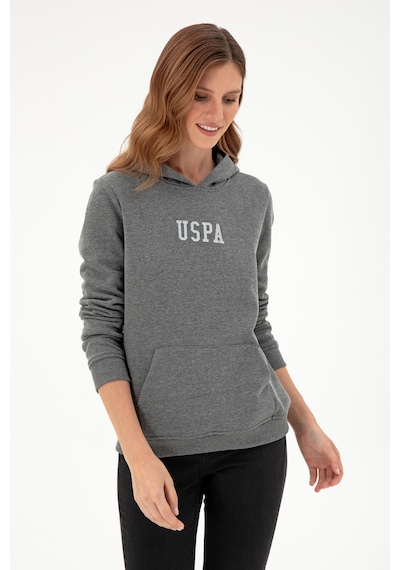 U.S. Polo Assn. Kadın Antrasit Melanj Basic Kapüşonlu Sweatshirt 50289536-VR081