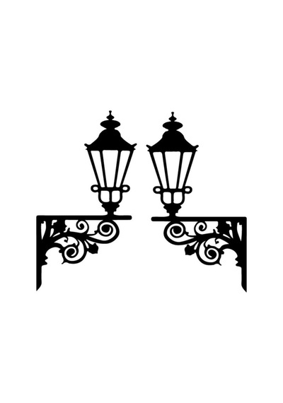Park Lambası Şamdan Duvar Sticker 40 X 22 Cm
