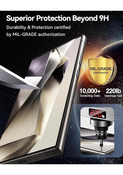 Galaxy S24 Ultra Uyumlu 6.8' Ekran Koruyucu Cam Full Kaplama Düz