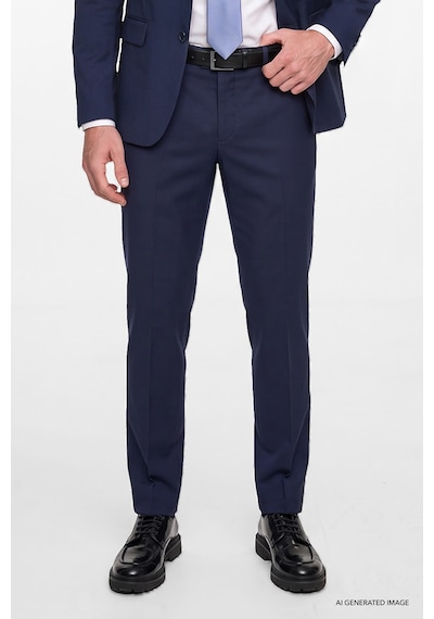 AC&Co / Altınyıldız Classics Erkek Lacivert Slim Fit Dar Kesim Mono Yaka Takım Elbise Lacivert