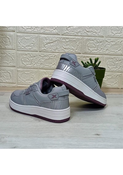 Kinetix Enner Pu Gri-beyaz-gülkurusu Fuspetli Sneaker Spor Ayakkabı Gri - Beyaz