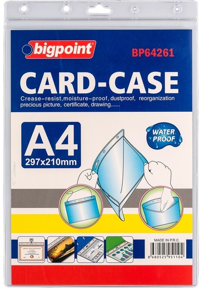 Bigpoint Kilitli Kart Poşeti Dikey A4 210x297mm X 10 Adet