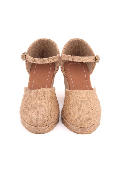 Gerçek Elişi Hasır Dolgu Topuk Keten Hasır Espadril Handmade Hasır