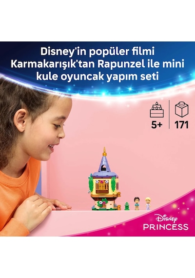 LEGO® ǀ Disney Princess Rapunzel’in Mini Kulesi 43294 – 5 Yaş Üzeri Çocuklar için 3 Karakter İçeren Oyuncak Yapım Seti (171 Parça)
