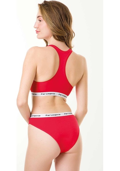 Parlingerie Sporcu Büstiyer Takım Kırmızı