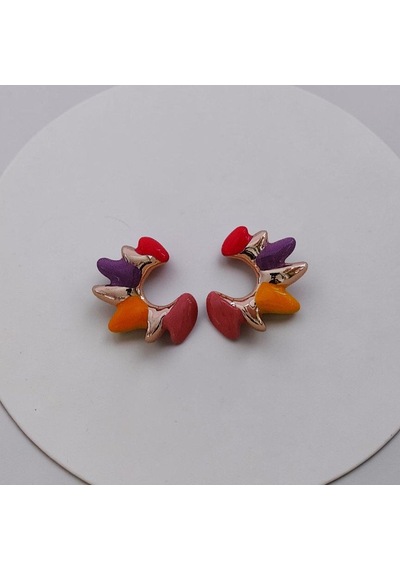 Color Blust Küpe Altın