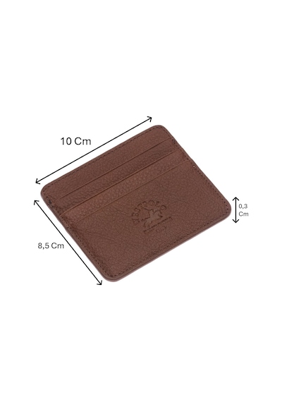Westpolo Unisex Süper Slim Para Bölmeli Hakiki Deri İnce Kartlık Cüzdan 6 Bölmeli - Fındık Fındık