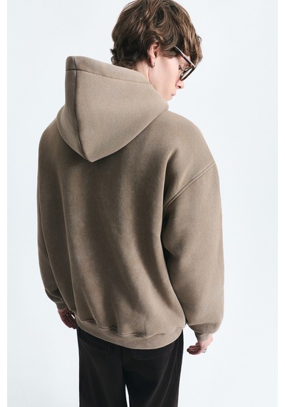 Vamos Numara Baskılı Oversize Sweatshirt Vizon