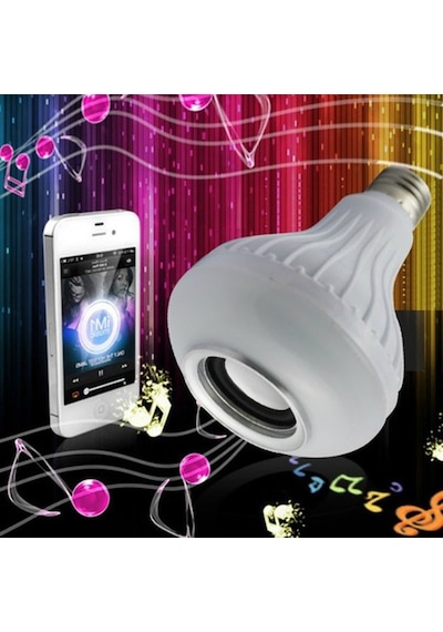 Bluetooth Led Ampul Hoparlör Kumandalı Kablosuz Ses Bombası RGB
