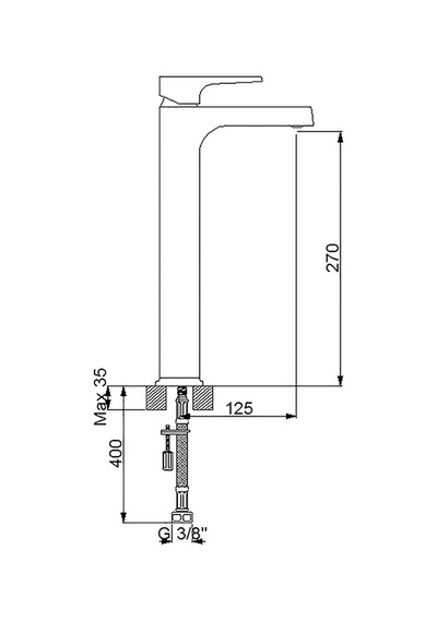 Newarc Aqua Çanak Tipi Yüksek Lavabo Bataryası Beyaz