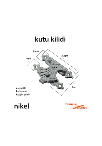 Kutu Kilidi Dekoratif Klips Nikel Krom Sandık Kilidi Hobi Kilit E