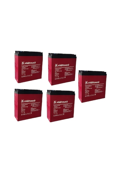 Yiğit 24ah 12v Dik Akü 2025 Üretim 5'li Set Akü Ebatları: 169x179x78mm