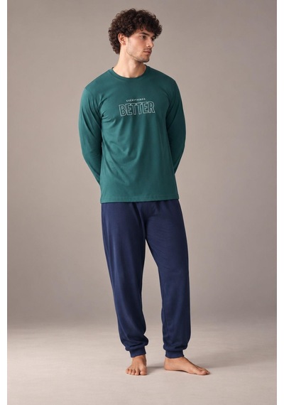 Gd Goldoremi Erkek Everythings Better Orta Kalın Regular Manşetli Uzun Kollu Pijama Takım Yeşil Gd Goldoremi Erkek Everythings Better Orta Kalın Regular Manşetli Uzun Kollu Pijama Takım Yeşil
