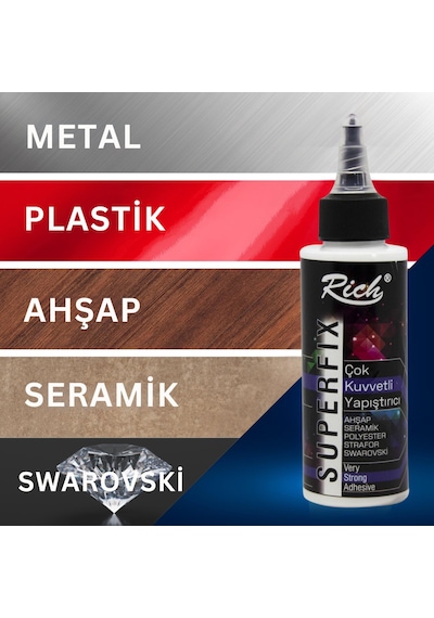 3 Lü Güçlü Yapıştırıcı Seti, Pva 100ml , Superfix 120cc , Soğuk Silikon 100ml Hobi Dıy Tutkal Seti