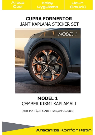 Cupra Formentor Jant Kaplama Sticker Set - Kolay Uygulama-uzun