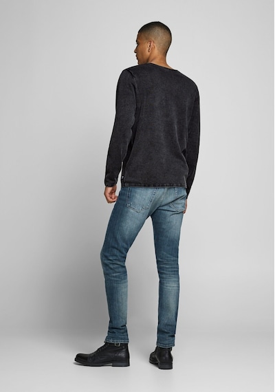 Jack & Jones Soluk Efektli Kazak-leo 12174001 Caviar Siyah