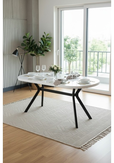 Zae Mdf Yemek Masası 90x170 Cm Beyaz Beyaz Zae Mdf Yemek Masası 90x170 Cm Beyaz Beyaz