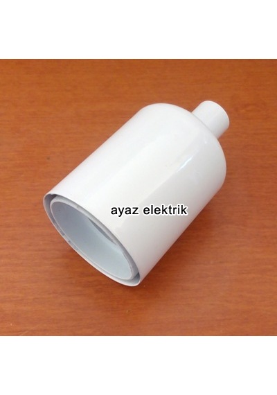 Dekoratif Metal Beyaz Lale E27 Duy ve Demir Kablo Kilitli