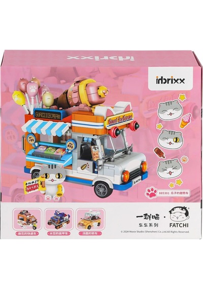 P885301 Panlos Brick - One Meow Serisi - Guazi'nin Dondurma Arabası 723 Parça Yapım Seti