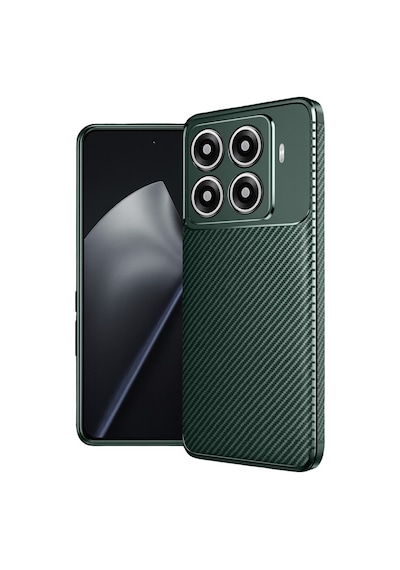 Xiaomi 15t Pro Kılıf Focus Carbon Silikon Kapak Koyu Yeşil