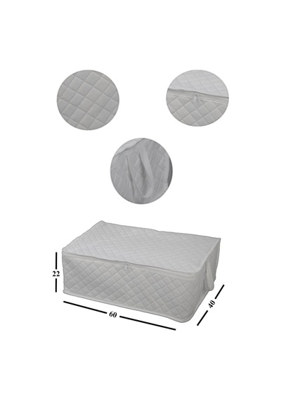 3 Adet Kapitone Desenli Çekyat-baza Altı Hurç 60x40x22 Beyaz Tela 40 X 60 Beyaz Tr Diğer