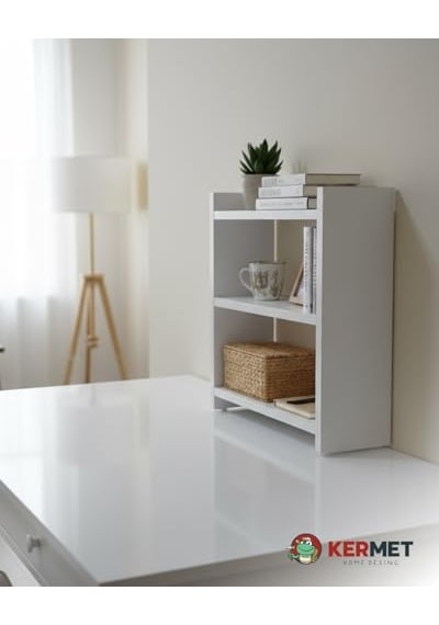 Masa Üstü Kitaplık Rafı, Beyaz, Suntalam, 43,6 X 18 X 50 Cm, Modern Stil, 2 Raflı Mini Dolap Abanoz - Beyaz Masa Üstü Kitaplık Rafı, Beyaz, Suntalam, 43,6 X 18 X 50 Cm, Modern Stil, 2 Raflı Mini Dolap Abanoz - Beyaz