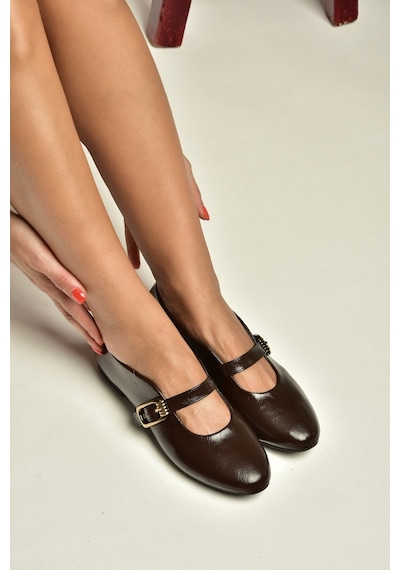 Fox Shoes Z820655260 Kahverengi Rustik Kadın Babet