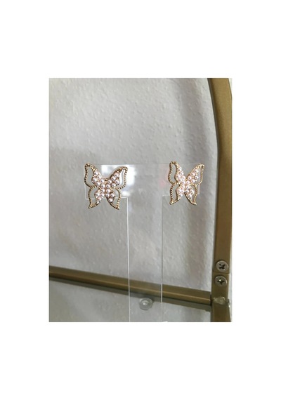 Linalya Jewelry Kelebek Küpe Metalik - Model 214