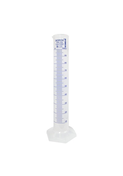 Borox Plastik Mezür 1000 Ml Uzun Form - Mavi Skala