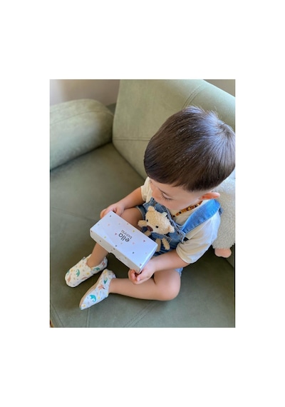 Kaydırmaz Taban Bebek Fil Bebek Patiği, Ev Botu Terliği Kreş Ayakkabısı Panduf Fil Deseni