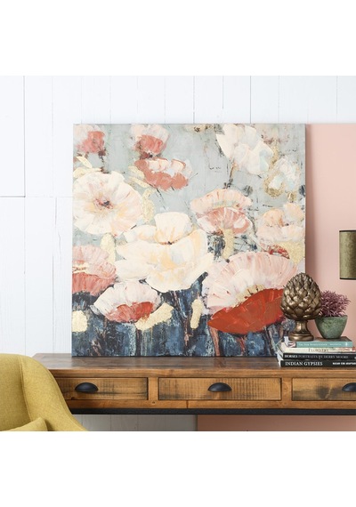 Soft Flowers Yağlı Boya Tablo 100x100 Cm
