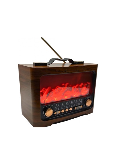 Retro Şömine Efektli Bluetooth Hoparlör Fm Am Sw Radyo, Usb Ve Tf Kart Destekli