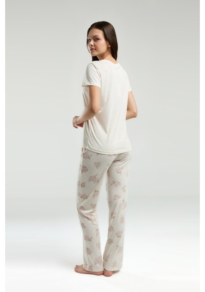 Pierre Cardin Kadın Beyaz Pijama Takımı Pc9006-s-v1 Beyaz