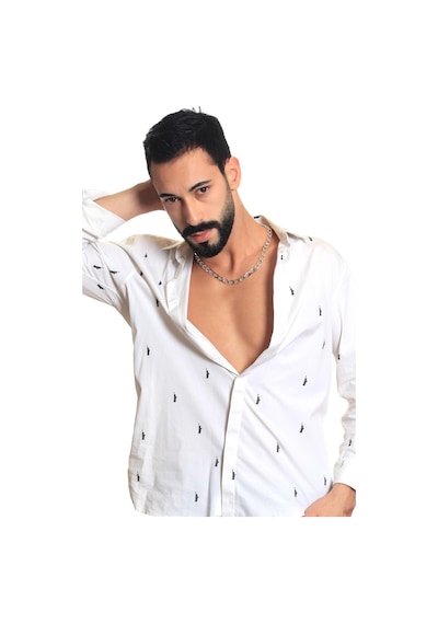 Labalaba Erkek Lak Kaplama Kalın Zincir Formlu Kolye Gümüş Sarı