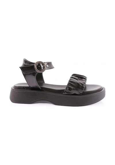 Dgn 4851-22y Kadin Büzgü Bantli Kalin Taban Sandalet 4851-2027-R1534 Siyah