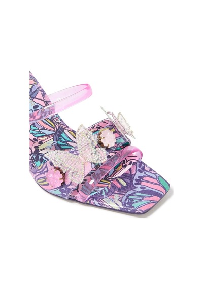 Kurt Geiger Butterfly Detaylı Mule Kadın Topuklu Sandalet Mor